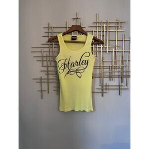 Harley Davidson Yellow Ribbed Tank Top Size M Brasil